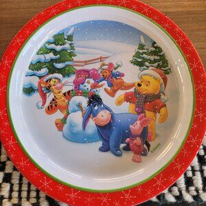 Vintage 2002 Disney The First Years Plastic Winnie the Pooh Christmas Plate...